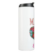 Personalized Mama Heart Floral Custom Gift Thermosbecher (Nach links gedreht)