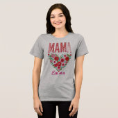 Personalized Mama Heart Floral Custom Gift Tri-Blend Shirt (Vorderseite voll)