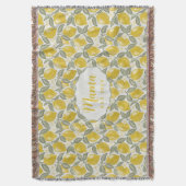 Personalized Mama Lemon Woven Throw Blanket Decke (Vorderseite Vertikal)