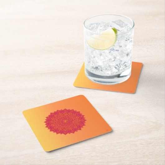 Personalized Mandala Paper Coasters Rechteckiger Pappuntersetzer (Vor Ort)