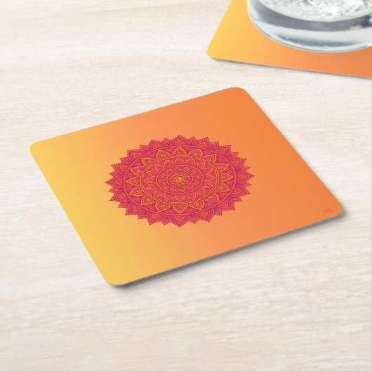 Personalized Mandala Paper Coasters Rechteckiger Pappuntersetzer (angewinkelt)