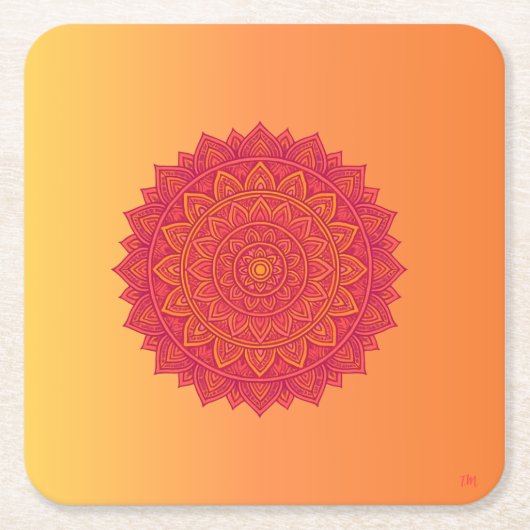 Personalized Mandala Paper Coasters Rechteckiger Pappuntersetzer (Vorderseite)