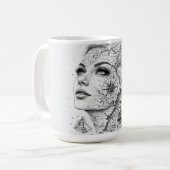 Personalized Map Compass Woman Art Vintage Chic Kaffeetasse (Vorderseite Links)