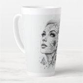 Personalized Map Compass Woman Art Vintage Chic Milchtasse (Linke Ecke)