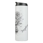 Personalized Map Compass Woman Art Vintage Chic Thermosbecher (Nach rechts gedreht)