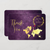 Personalized Map of Love Journey Wedding Dankeskarte (Vorne/Hinten)