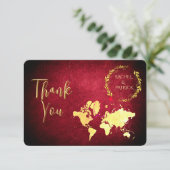 Personalized Map of Love Journey Wedding Dankeskarte (Stehend Vorderseite)