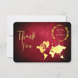 Personalized Map of Love Journey Wedding Dankeskarte