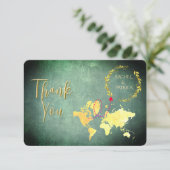 Personalized Map of Love Journey Wedding Dankeskarte (Stehend Vorderseite)