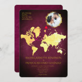 Personalized Map of Love Journey Wedding Einladung (Vorne/Hinten)