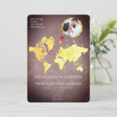 Personalized Map of Love Journey Wedding Einladung (Stehend Vorderseite)