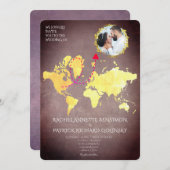 Personalized Map of Love Journey Wedding Einladung (Vorne/Hinten)