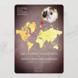 Personalized Map of Love Journey Wedding Einladung