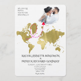 Personalized Map of Love Journey Wedding Einladung