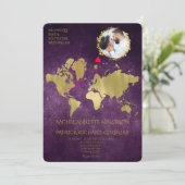 Personalized Map of Love Journey Wedding Einladung (Stehend Vorderseite)