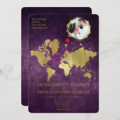 Personalized Map of Love Journey Wedding Einladung (Vorne/Hinten)