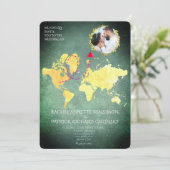 Personalized Map of Love Journey Wedding Einladung (Stehend Vorderseite)