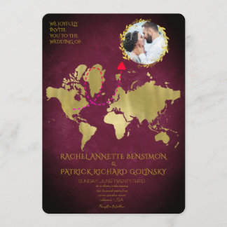 Personalized Map of Love Journey Wedding Einladung