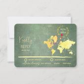 Personalized Map of Love Journey Wedding RSVP Karte (Vorderseite)