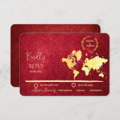 Personalized Map of Love Journey Wedding RSVP Karte (Vorne/Hinten)