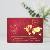 Personalized Map of Love Journey Wedding RSVP Karte (Stehend Vorderseite)