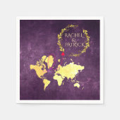 Personalized Map of Love Journey Wedding Serviette (Vorderseite)