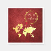Personalized Map of Love Journey Wedding Serviette (Vorderseite)