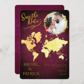 Personalized Map of Our Love Journey Save the Date Einladung (Vorne/Hinten)