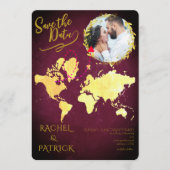 Personalized Map of Our Love Journey Save the Date Einladung (Vorderseite)
