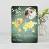 Personalized Map of Our Love Journey Save the Date Einladung (Stehend Vorderseite)