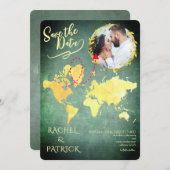 Personalized Map of Our Love Journey Save the Date Einladung (Vorne/Hinten)