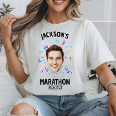 Personalized Marathon Crew Custom Face Runner Team T-Shirt