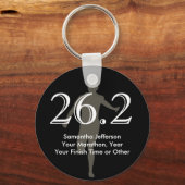 Personalized Marathon Runner 26.2 Keepsake Black Schlüsselanhänger (Rückseite)