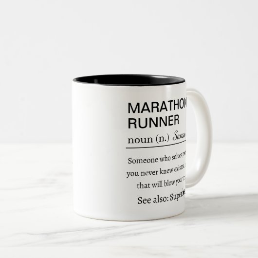 Personalized Marathon Runner Definition Zweifarbige Tasse (VorderseiteRechts)