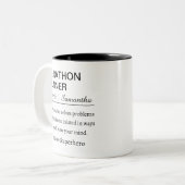 Personalized Marathon Runner Definition Zweifarbige Tasse (Vorderseite Links)