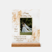 Personalized Marble & Gold Wedding Acrylschild (Vorderseite)