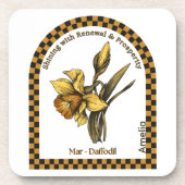 Personalized March Birth Month Flower Coaster Getränkeuntersetzer (Vorderseite)