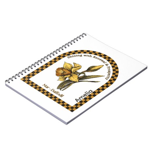 Personalized March Birth Month Flower Notebook Notizblock (Linke Seite)