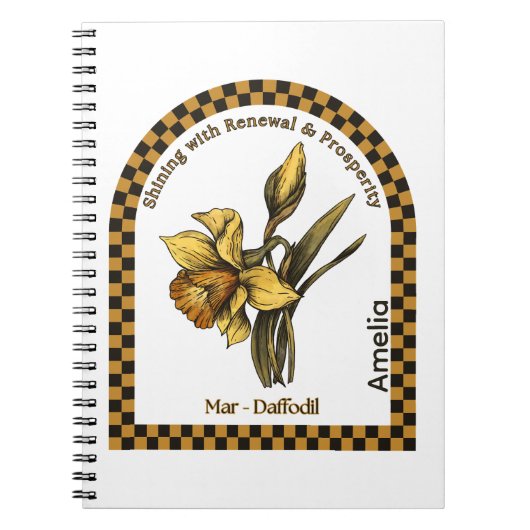 Personalized March Birth Month Flower Notebook Notizblock (Vorderseite)