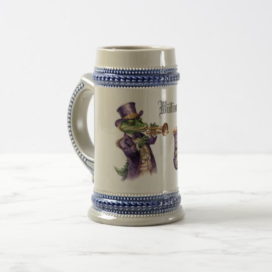 Personalized Mardi Gras Design Beer Stein Bierglas (Vorderseite Links)