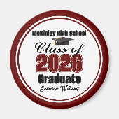 Personalized Maroon Class of 2026 Graduation Party Magnet (Vorne)