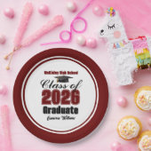 Personalized Maroon Class of 2026 Graduation Party Pappteller (Party)