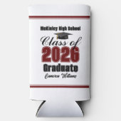 Personalized Maroon Class of 2026 Graduation Party Selters Dosenkühler (Vorderseite)