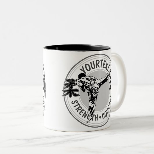 Personalized Martial Arts JUDO Japan Kampf Sport Zweifarbige Tasse (VorderseiteRechts)