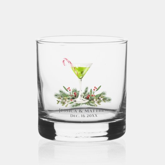 Personalized Martini Candy Cane Cocktail Couples Whiskyglas (Vorderseite)