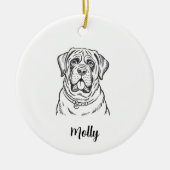 Personalized Mastiff Dog Christmas Keramik Ornament (Vorne)