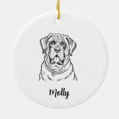 Personalized Mastiff Dog Christmas Keramik Ornament (Hinten)