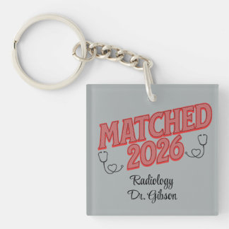 Personalized Match Day Medical Residency Specialty Schlüsselanhänger