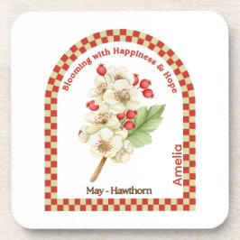 Personalized May Birth Month Flower Coaster Getränkeuntersetzer