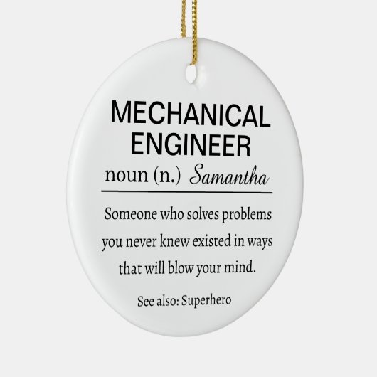 Personalized Mechanical Engineer Definition Keramik Ornament (Rechts)